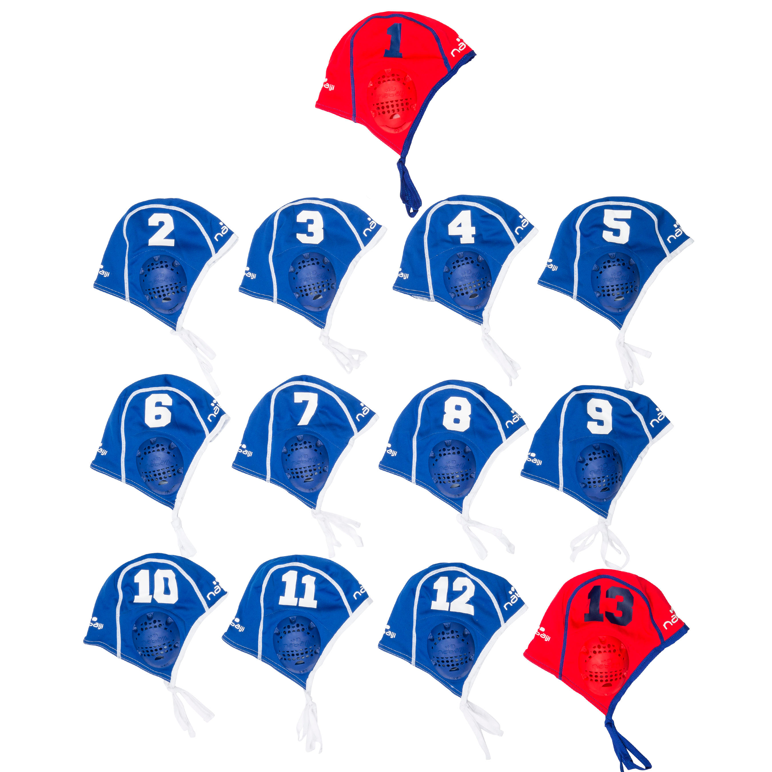 Nabaiji Set Van 13 Badmutsen Voor Waterpolo Volwassenen nabaiji kopen in de aanbieding