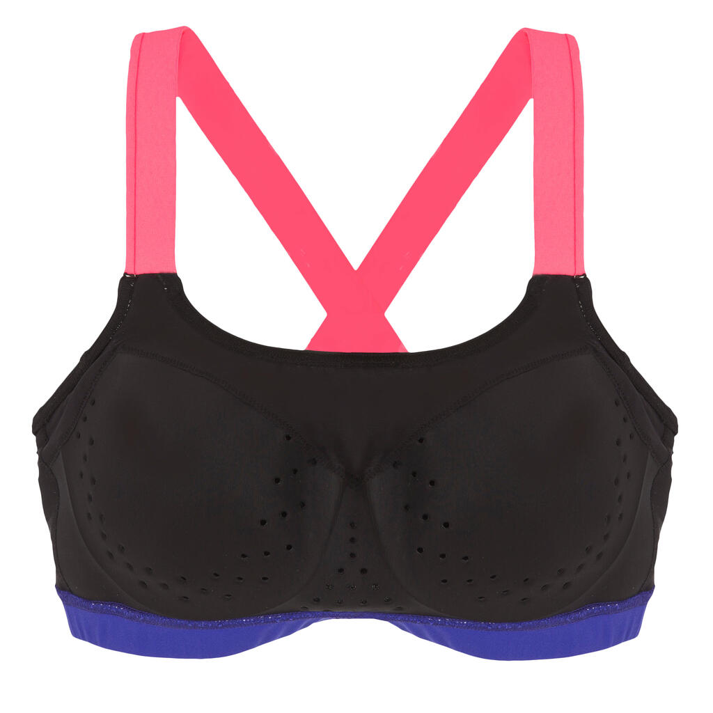 Sportbikini Oberteil Aquafitness Anna Damen schwarz/orange