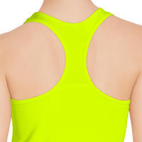 Débardeur MY TOP fitness cardio-training femme jaune fluo 100