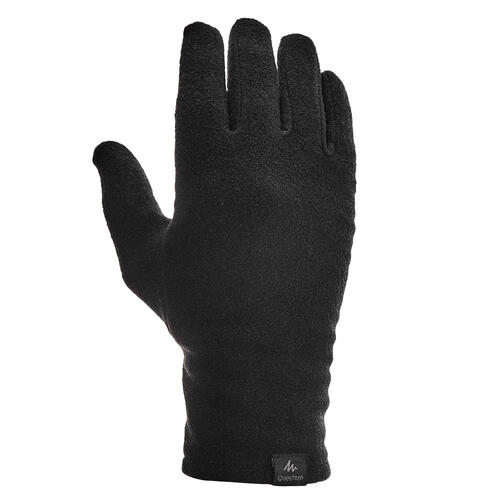 Sous-gants polyester recyclé de trek montagne - TREK 100 noir - adulte