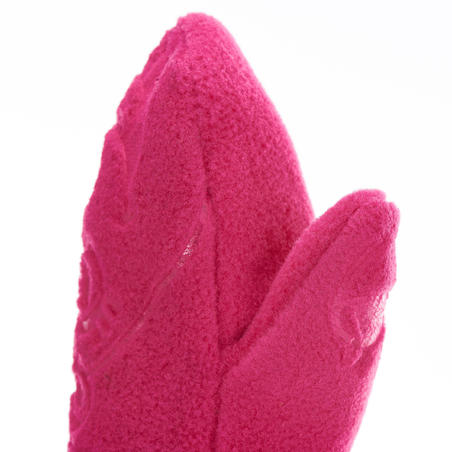 Children's fleece hiking mittens MH100 - Pink