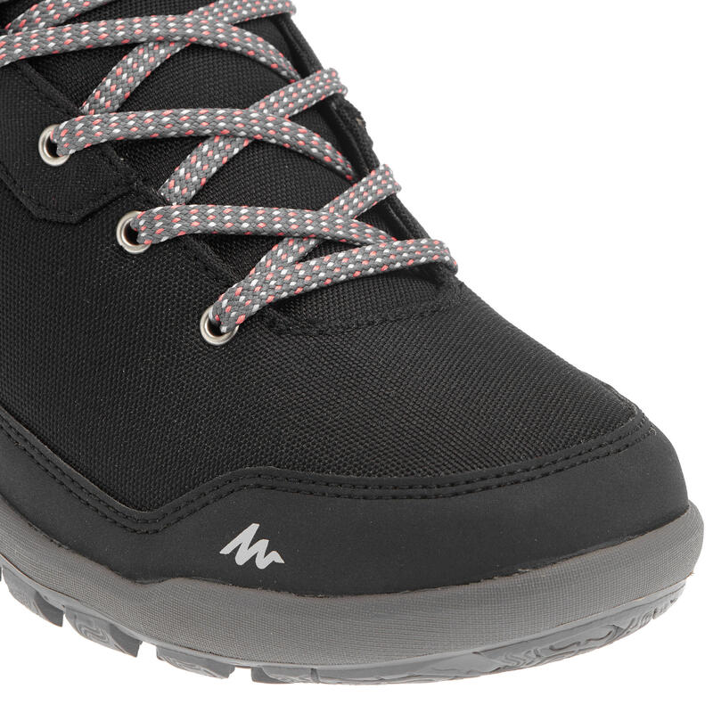 Women's Arpenaz 100 mid Warm waterproof hiking shoes Black