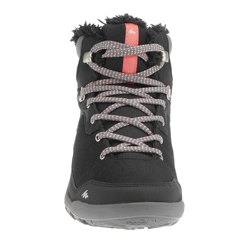 Women's Arpenaz 100 mid Warm waterproof hiking shoes Black