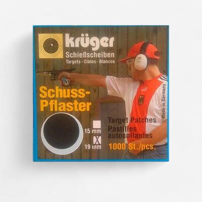 SCHUSSPFLASTER FÜR ZIELSCHEIBEN 19 MM SCHWARZ