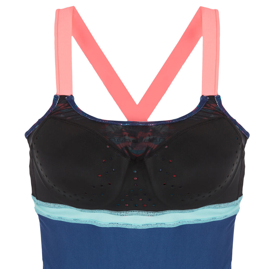 Badeanzug Aquafitness Anna All Rib Damen blau