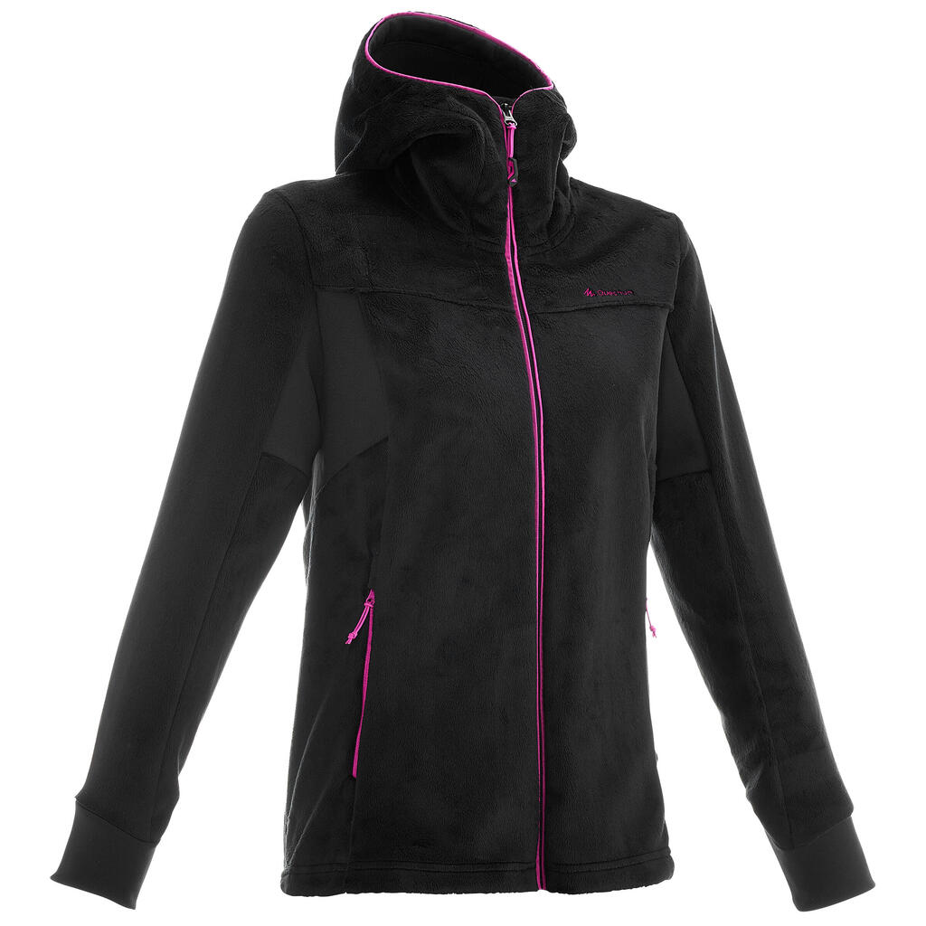 Mh520 women's mountain hiking fleece jacket - black