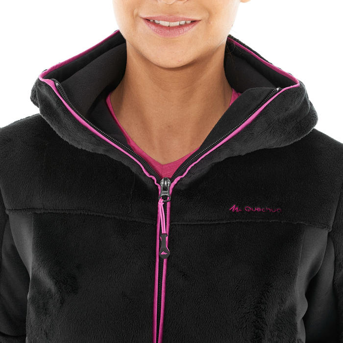 Chaqueta polar de senderismo montaña mujer MH520 Negro Quechua Decathlon