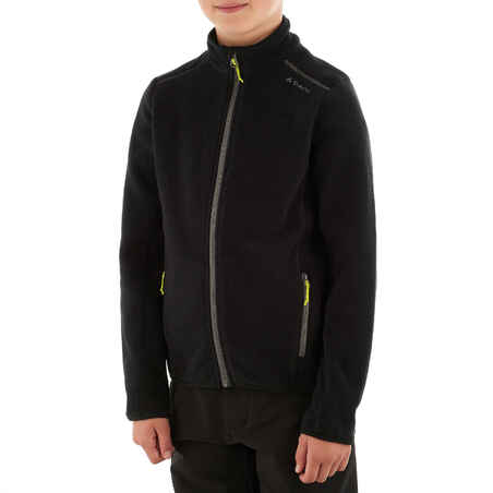 Kids' MH150 black hiking fleece jacket