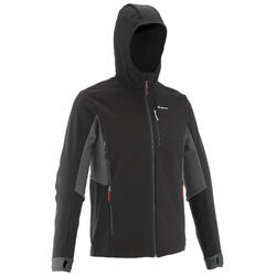 Softshell cálida cortaviento trekking montaña - TREK 500 WINDWARM negro hombre