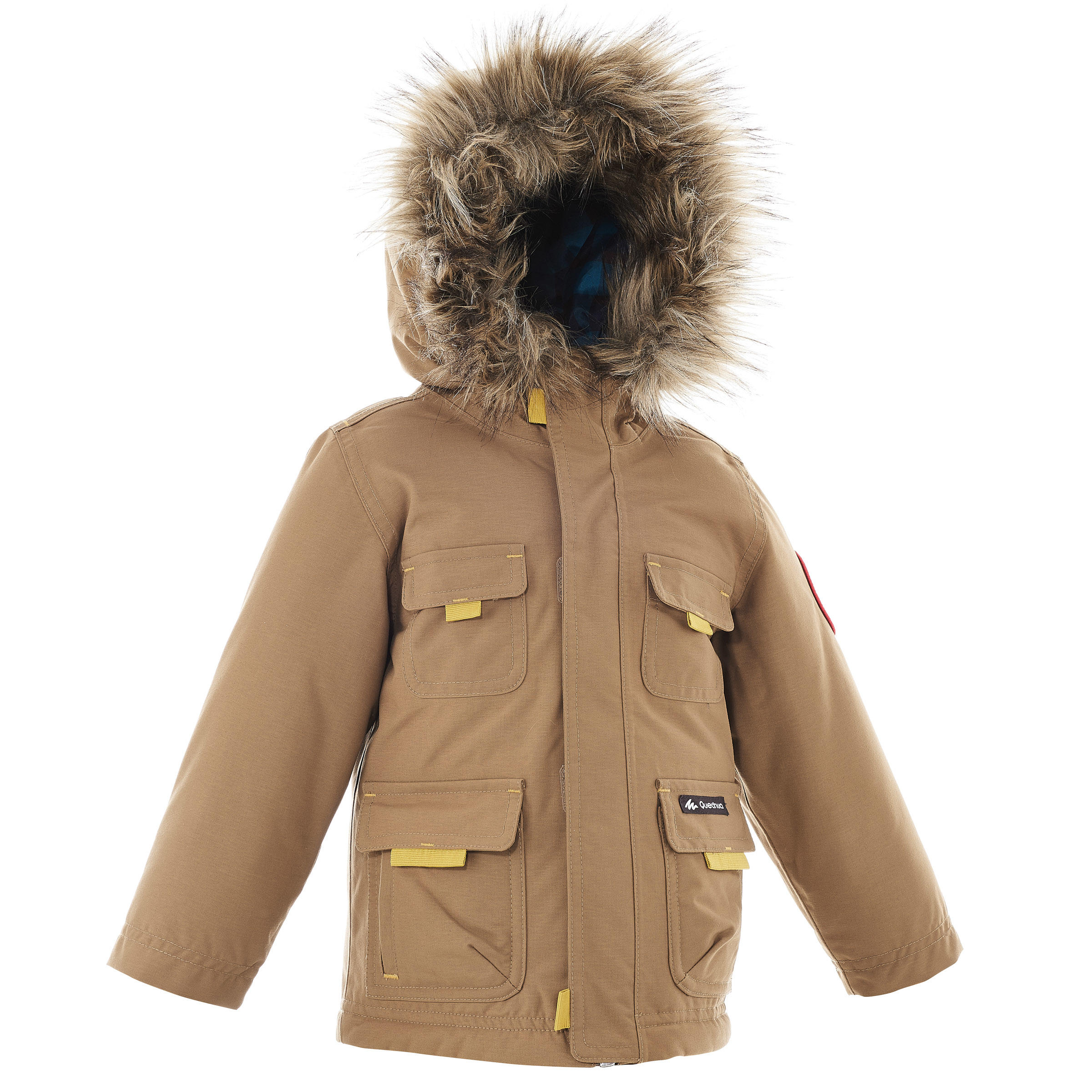 QUECHUA Junior SH500 X-Warm brown snow hiking jacket