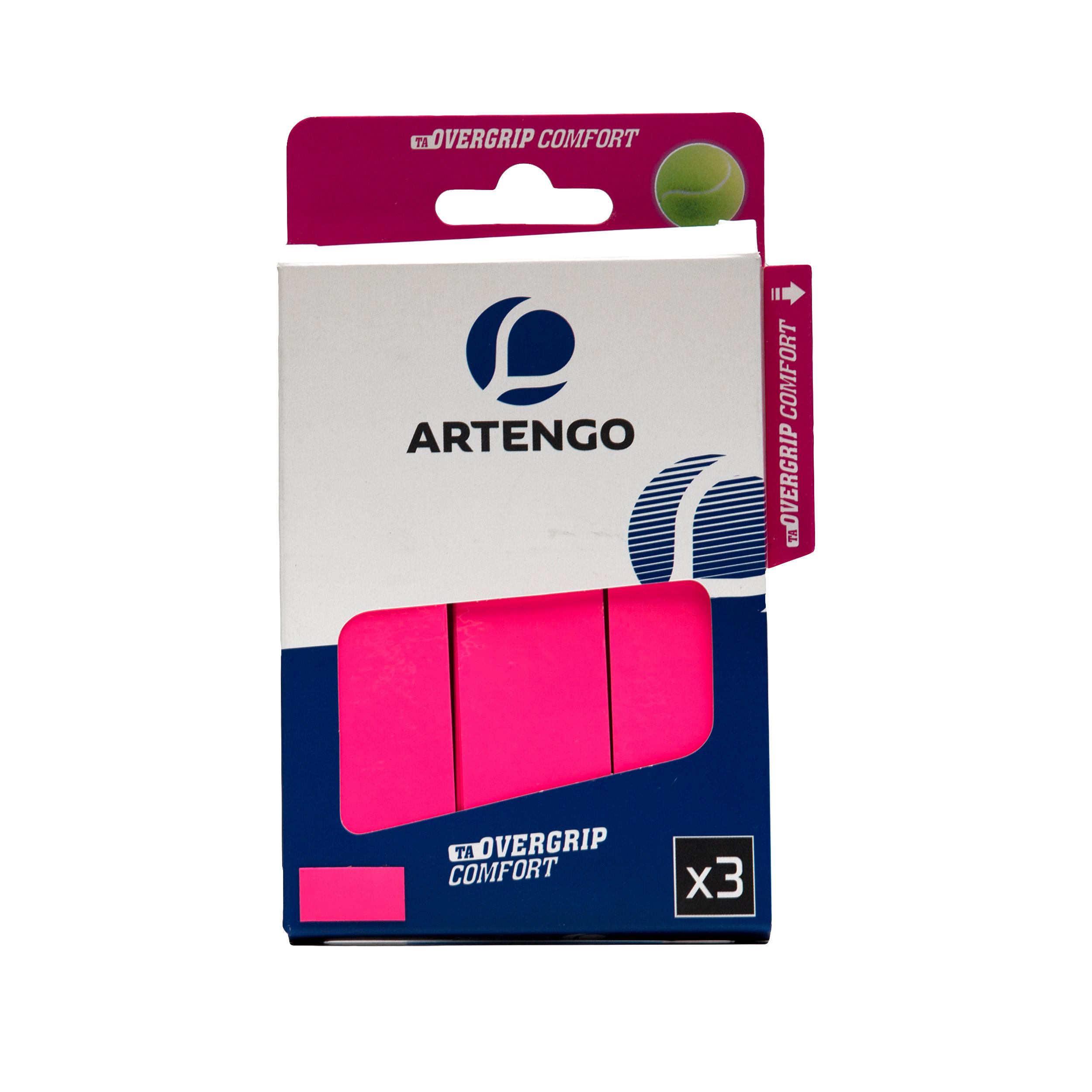 Comfort Tennis Overgrip Tri-Pack - Pink 3/4