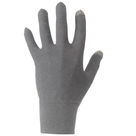 Forclaz Touch Adult Tactile Hiking Liner Gloves - Dark Grey