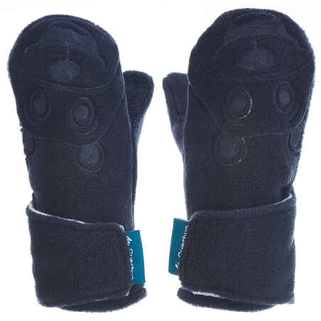 Children's fleece hiking mittens MH100 - Blue