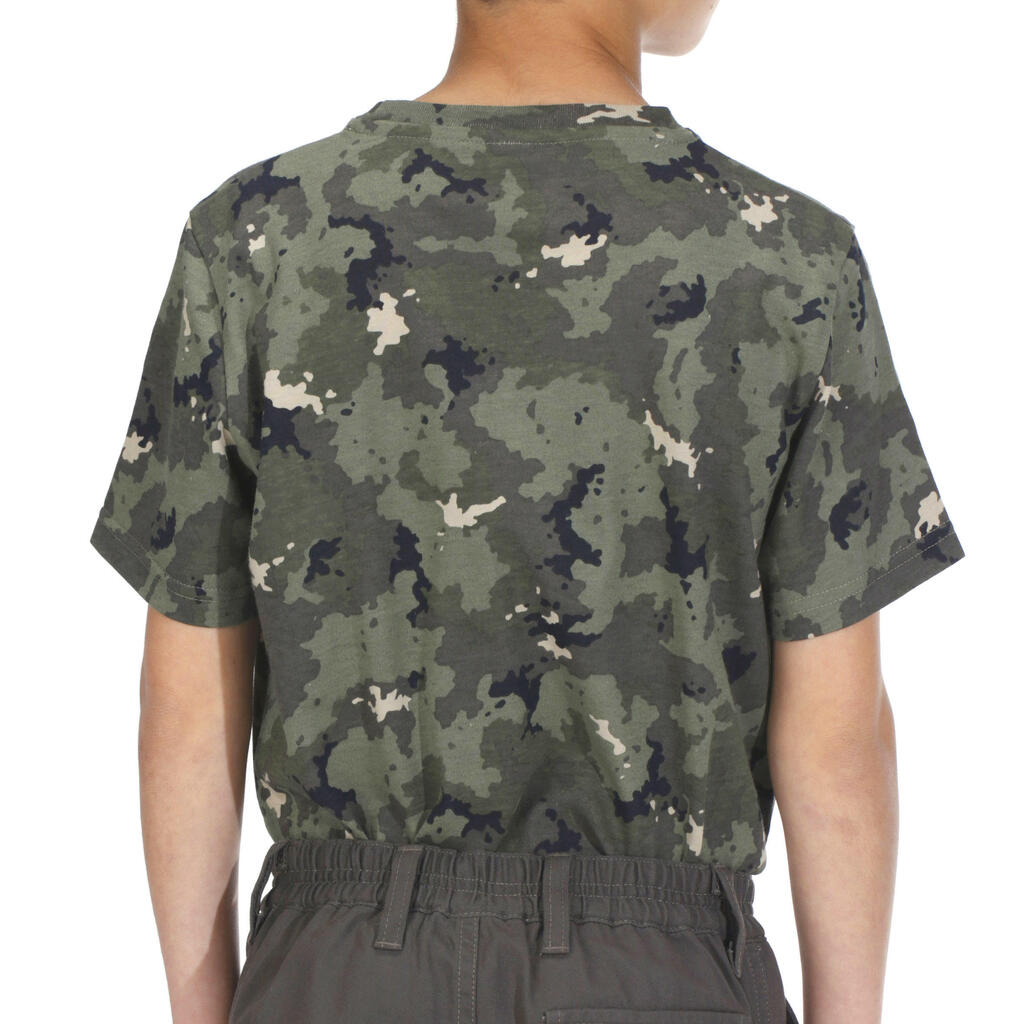 Jagd-T-Shirt 100 Kinder Camouflage grau 