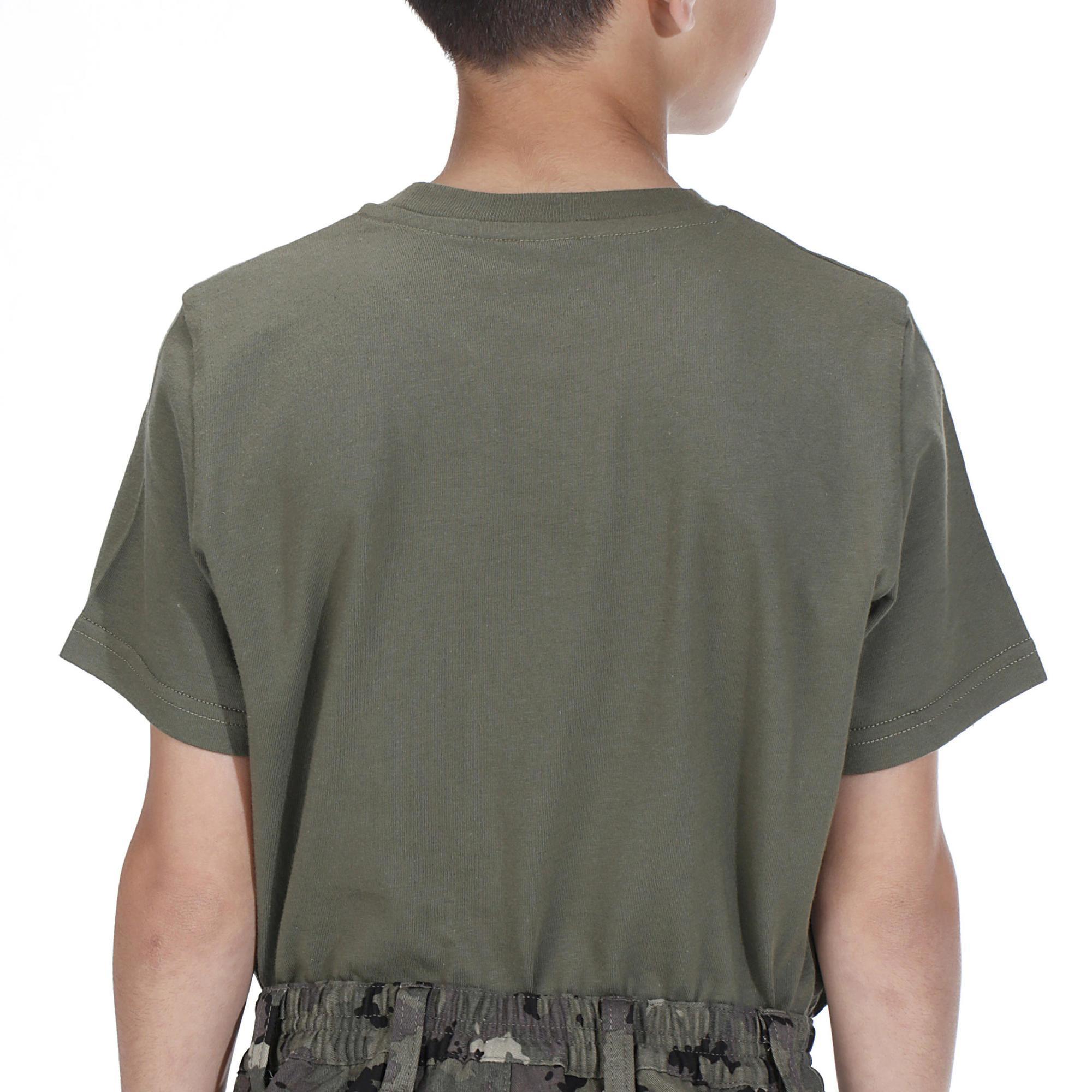 T-SHIRT short-sleeved hunting cotton Junior -100 GREEN