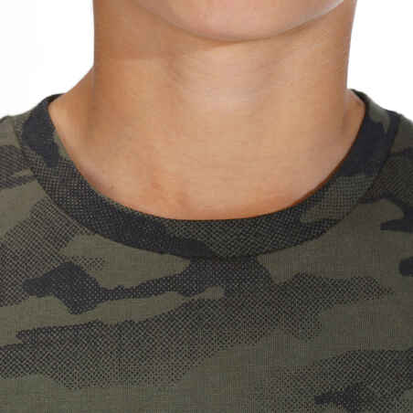 Jagd-T-Shirt 100 Kinder Camouflage grün 