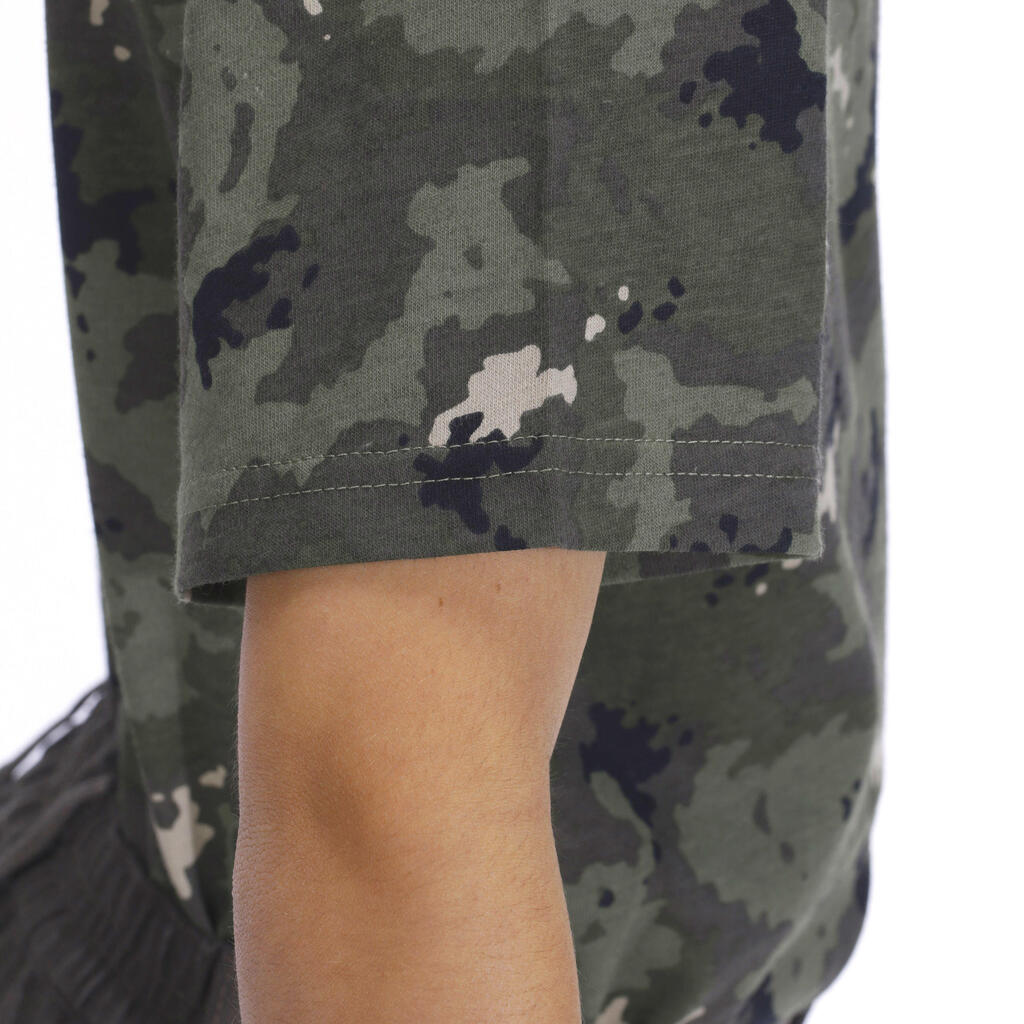 Jagd-T-Shirt 100 Kinder Camouflage grau 