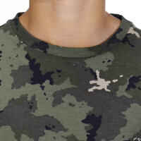 Junior Hunting Short-sleeved Cotton T-shirt - 100 island camouflage