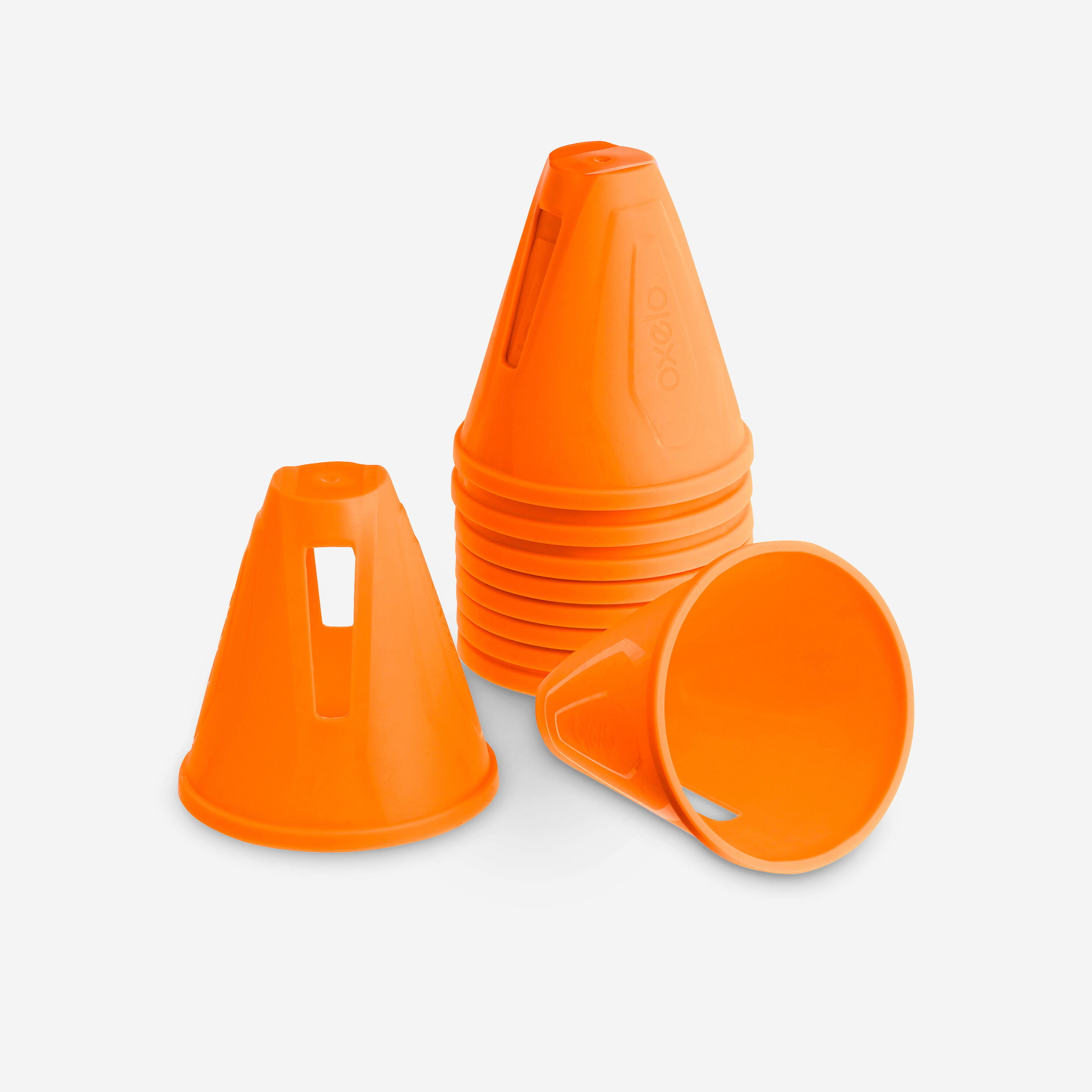 OXELO Inline Skating Slalom Cones 10-Pack - Orange