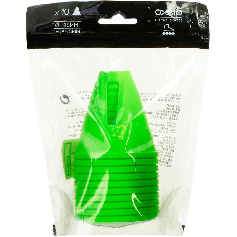 Mini Slalom Cones (10 Packs) - Green