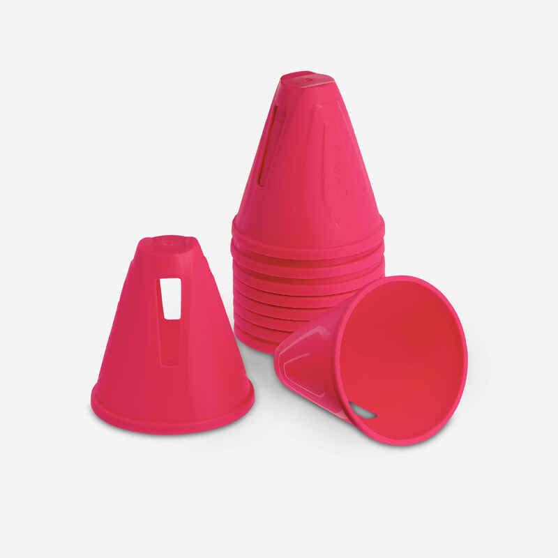 Inline Skating Slalom Cones 10-Pack - Pink