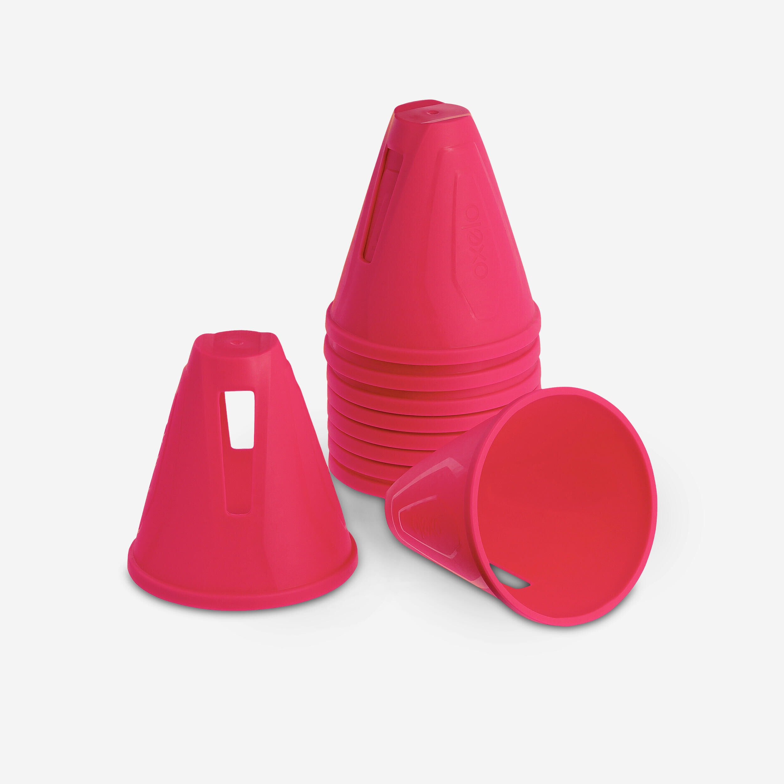 OXELO Inline Skating Slalom Cones 10-Pack - Pink