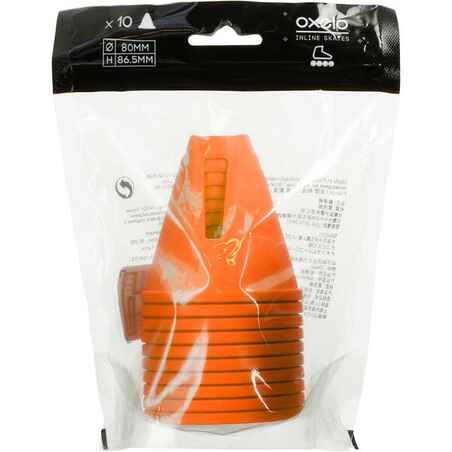 Inline Skating Slalom Cones 10-Pack - Orange