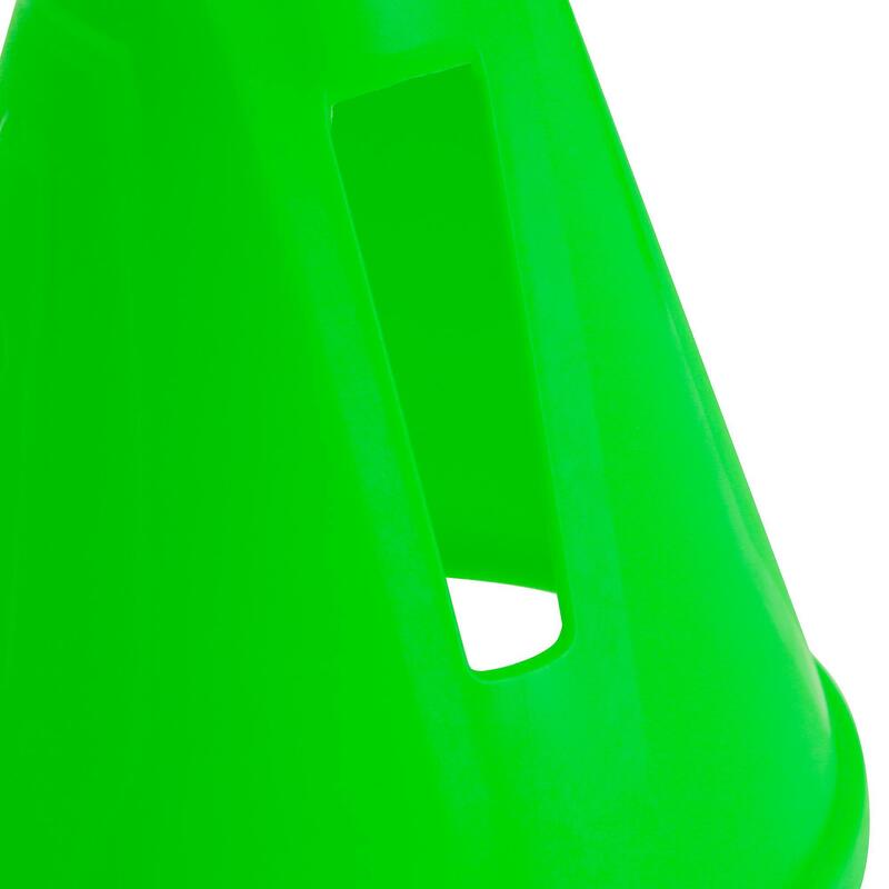 Set van 10 slalomkegels voor skeeleren groen