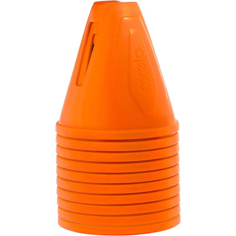 Lot 10 cônes roller slalom orange