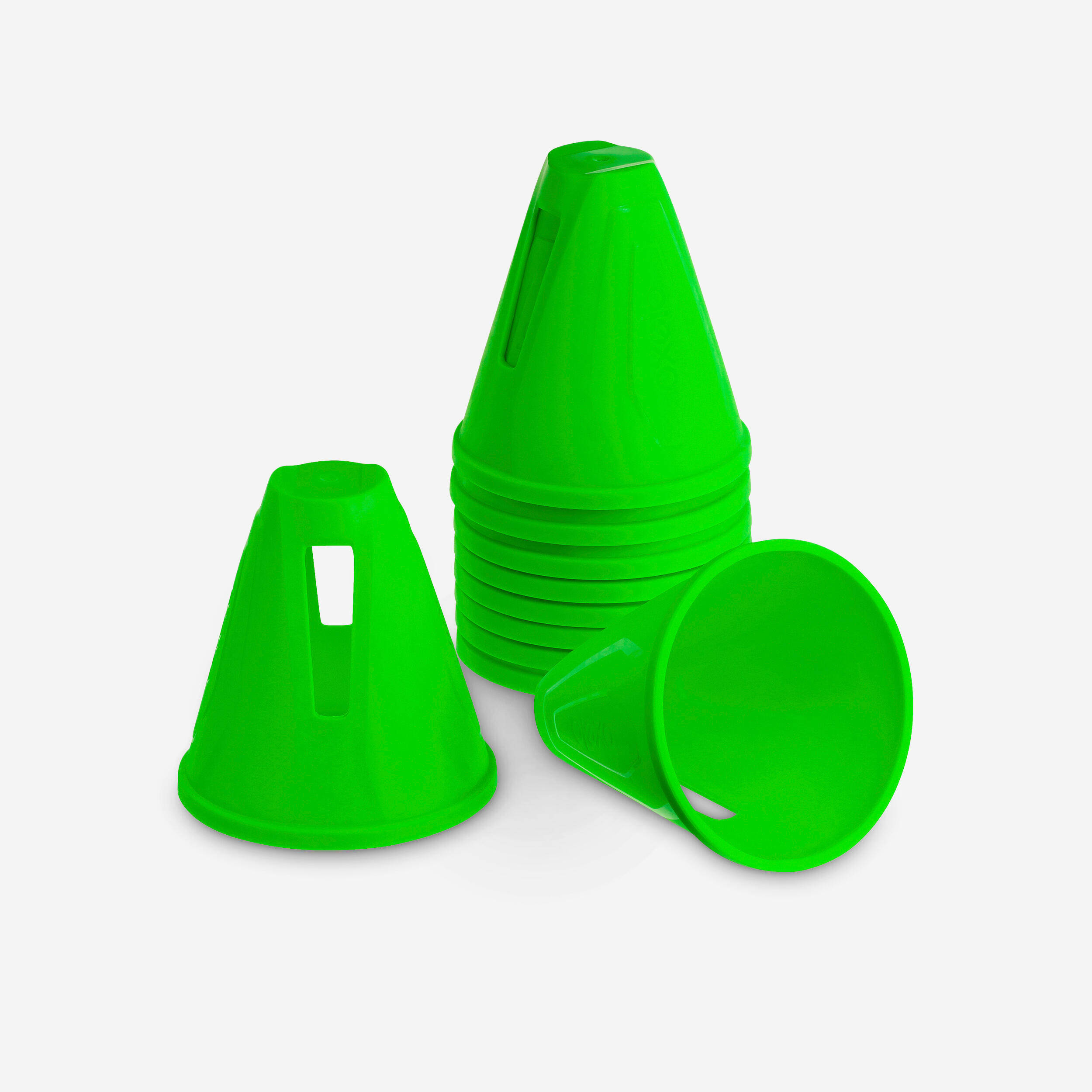 Inline Skating Slalom Cones 10-Pack - Green -  2