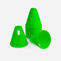 Lot 10 cônes roller slalom vert