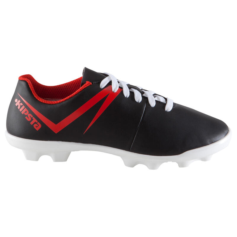 Botas Fútbol Kipsta First FG Terrenos Secos Niño Negro Blanco Rojo