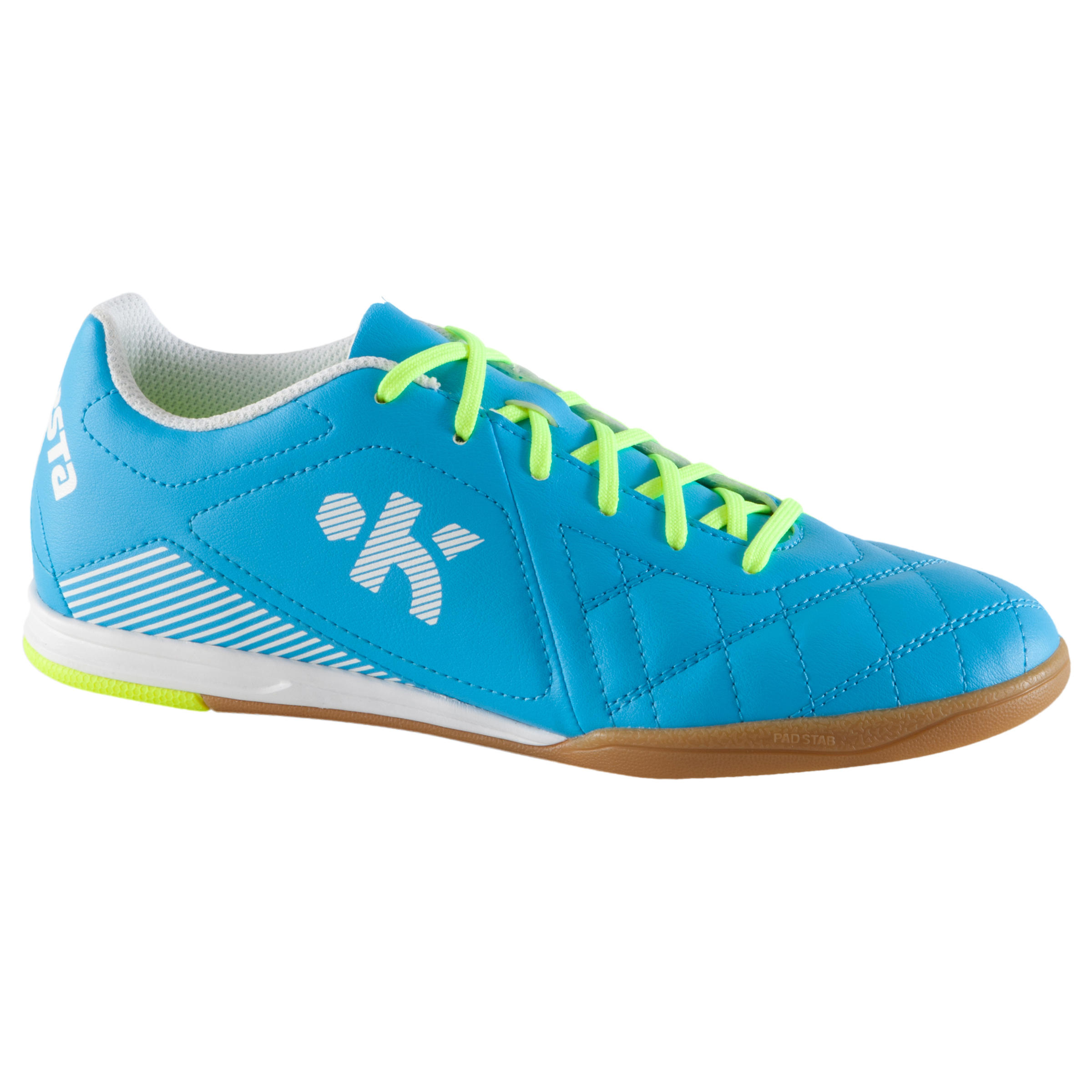 KIPSTA Agility 500 Kids Futsal Trainers - Blue/Yellow