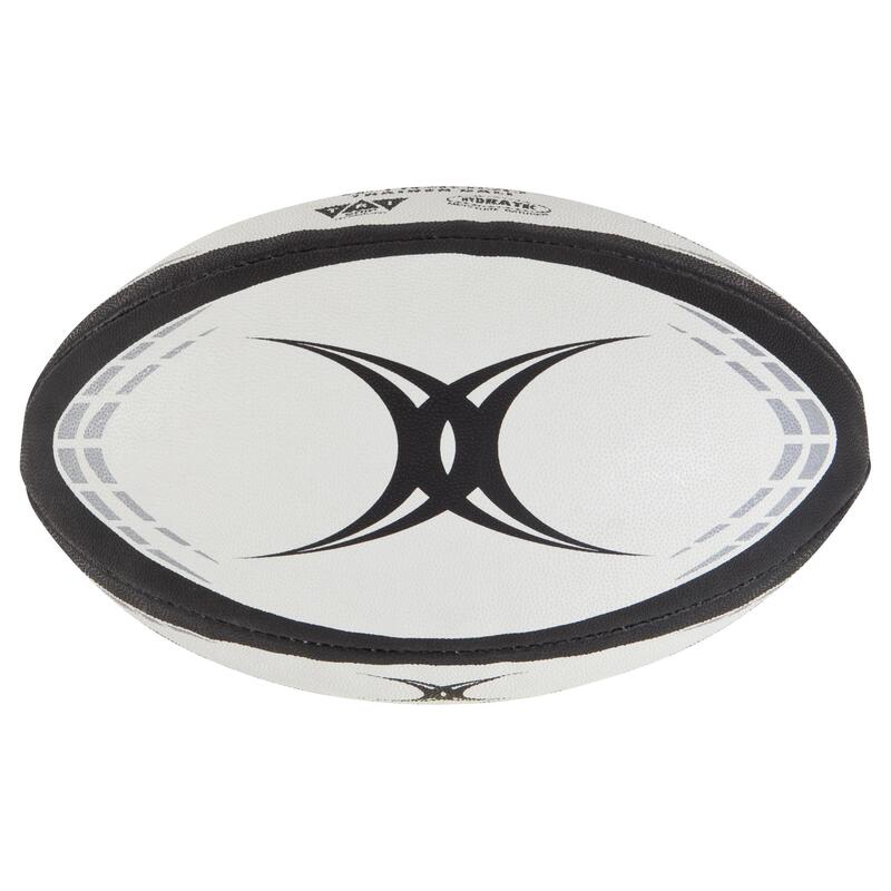 Balón de Rugby Gilbert GTR 4000 Talla 5 Blanco y Negro