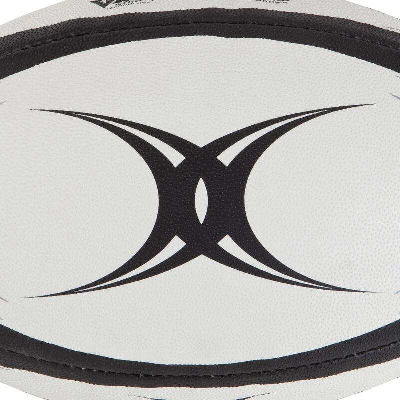 Ballon De Rugby Taille 5 - Gilbert Gtr4000 Blanc Noir