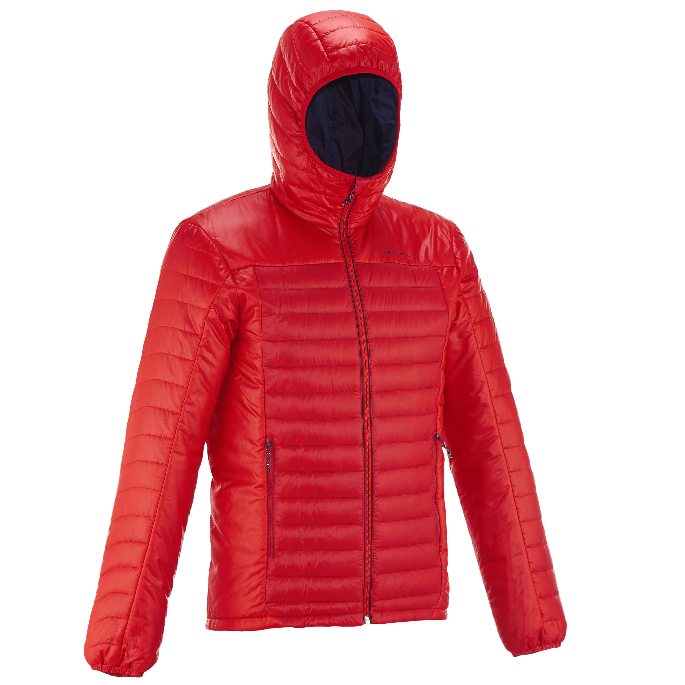 QUECHUA X-Light men's quilted hiking jacket red