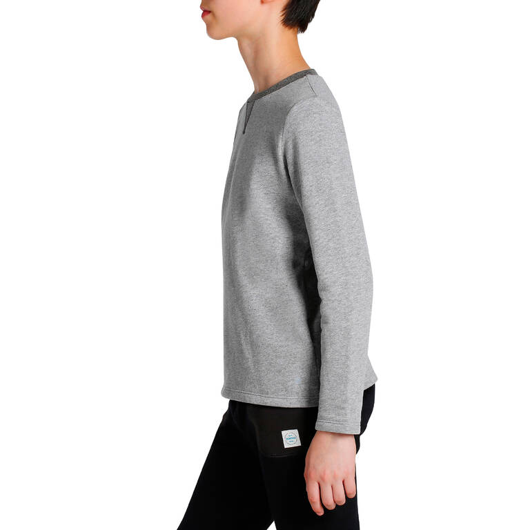 100 Boys' Gym Sweatshirt - Light Grey