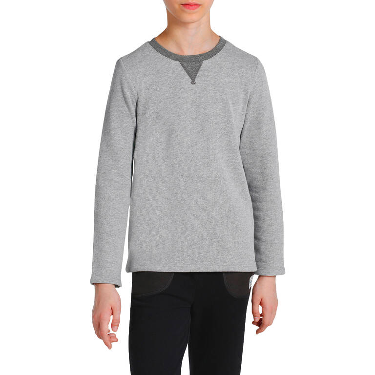 100 Boys' Gym Sweatshirt - Light Grey