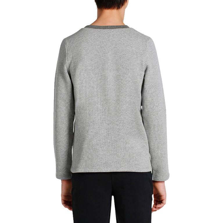 100 Boys' Gym Sweatshirt - Light Grey