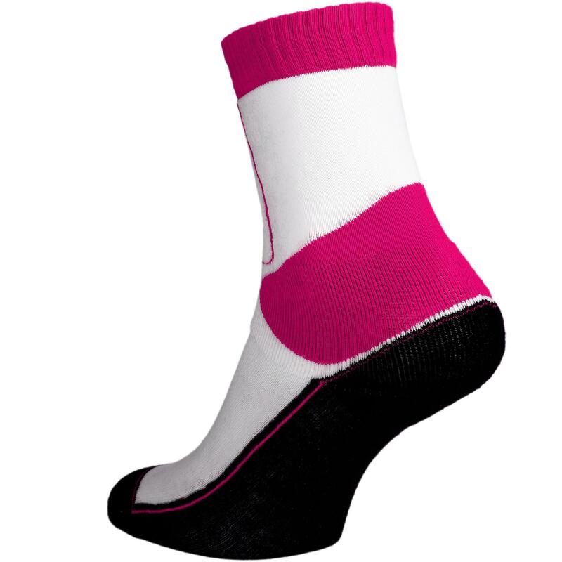 Chaussettes roller enfant OXELO PLAY rose blanc