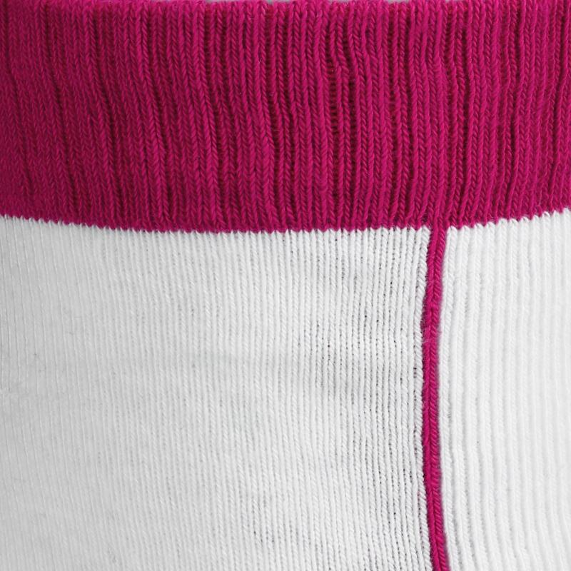 Chaussettes roller enfant OXELO PLAY rose blanc