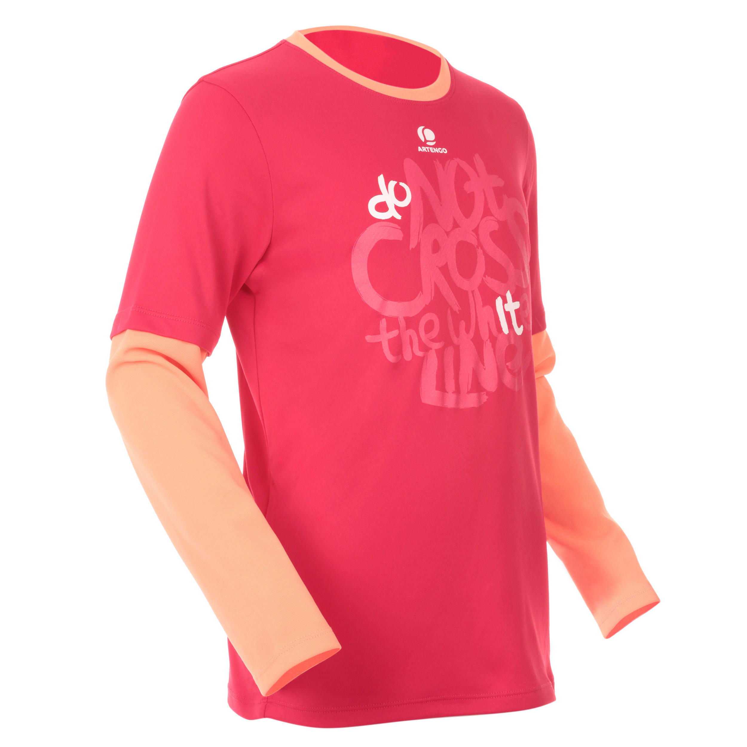ARTENGO Essential Girls' Tennis Badminton Table Tennis Padel Squash T-Shirt - Pink