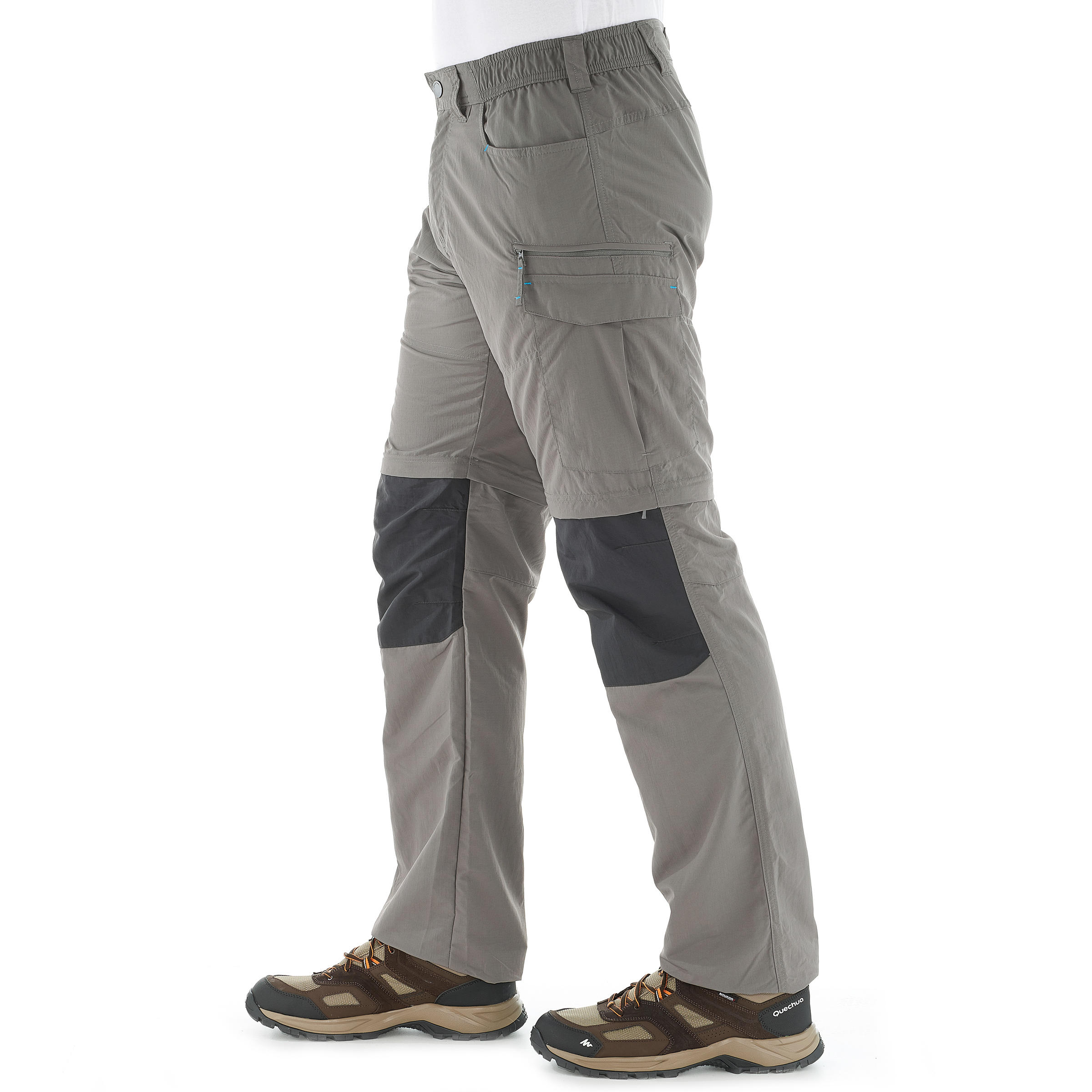 Forclaz 100 convertible hiking trousers - Light Grey 6/19
