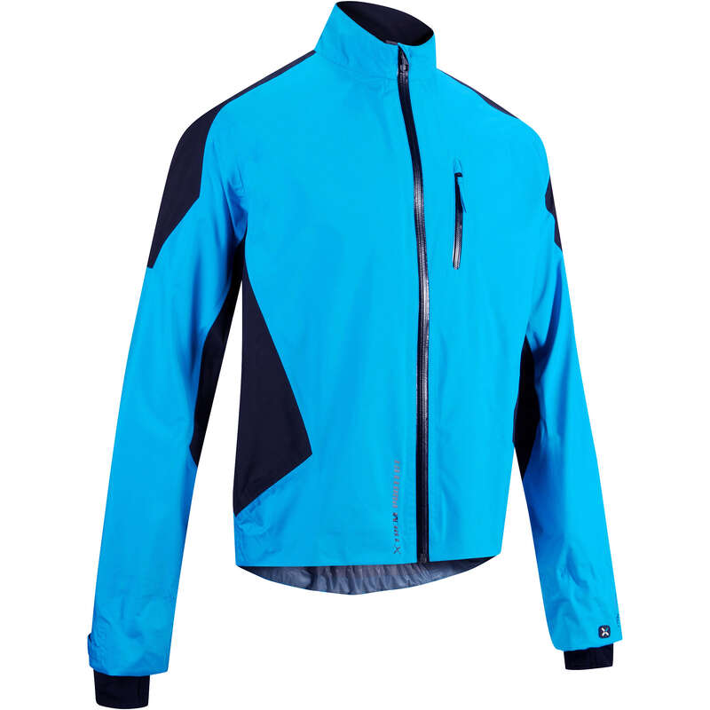 MEN WET WEATHER INT ADV ST MTB APPAREL Cycling - 900 MEMBRANE WATERPROOF CYCLING JACKET - BLUE ROCKRIDER - Cycling