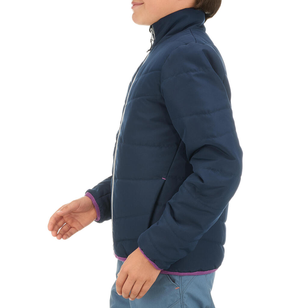 Wattierte Jacke Hike 100 Mädchen dunkelblau