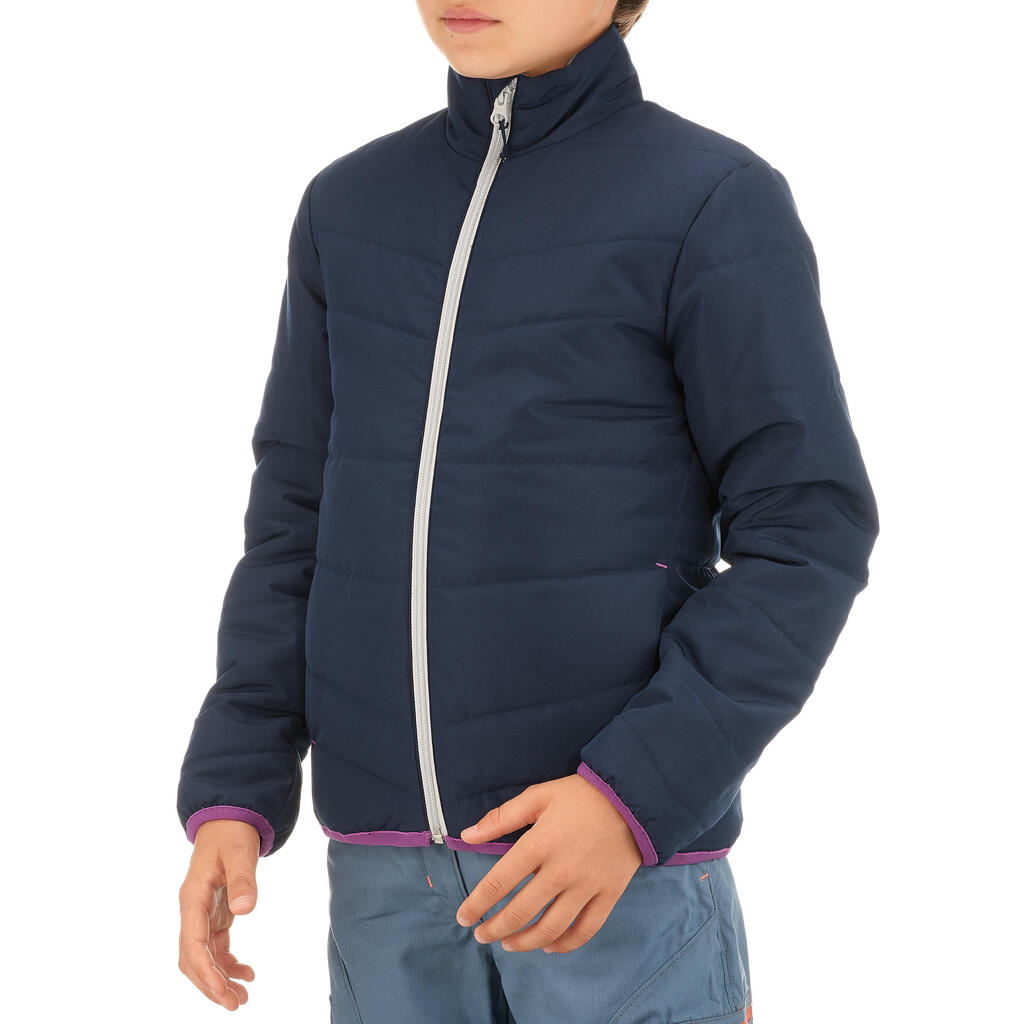 Wattierte Jacke Hike 100 Mädchen dunkelblau