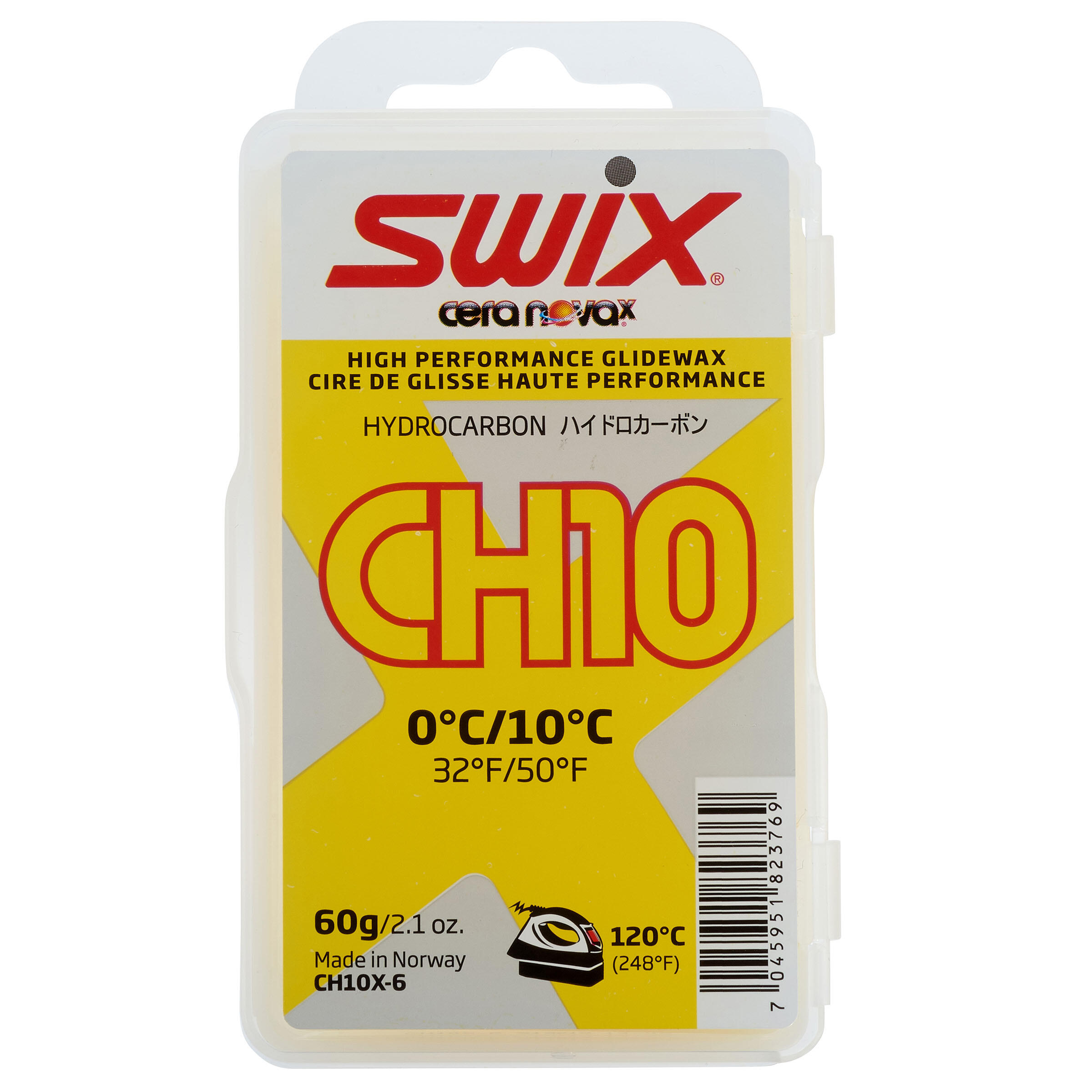 SWIX CH 10 0/+10 Cross-Country Ski Wax - Yellow