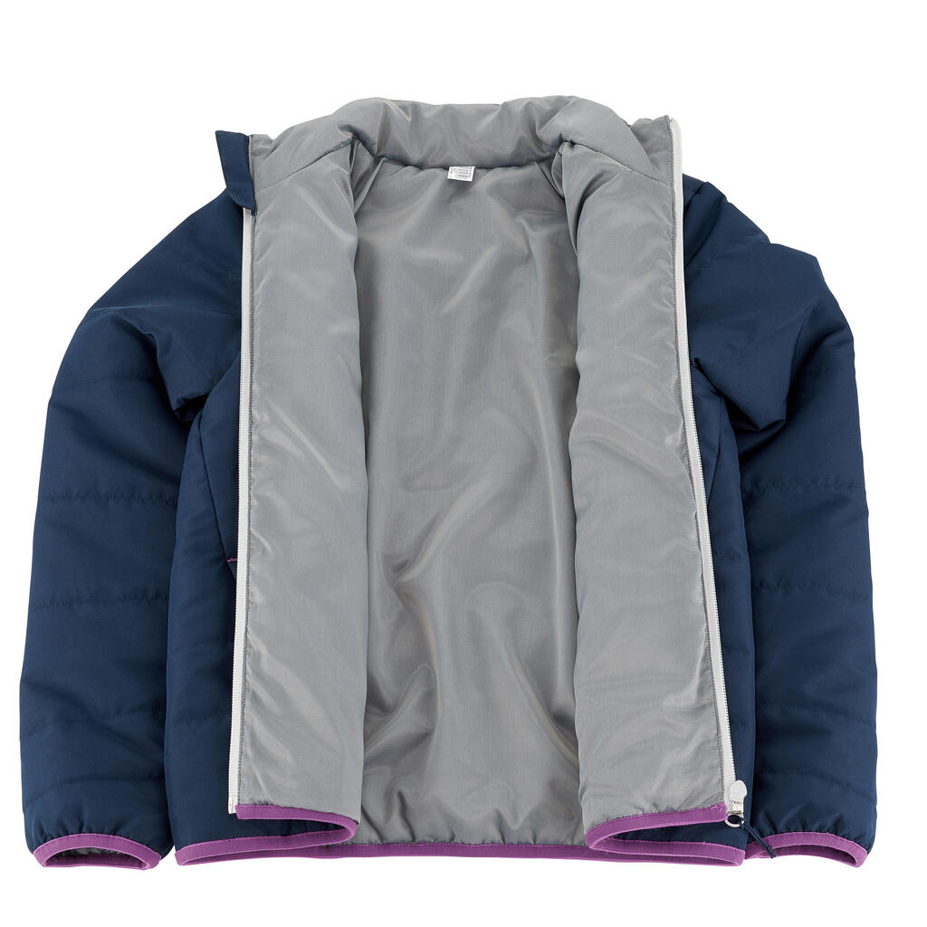 Wattierte Jacke Hike 100 Mädchen dunkelblau