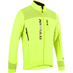 VESTE VELO ROUTE HOMME TEMPS FROID CYCLOTOURISTE 520 JAUNE FLUO