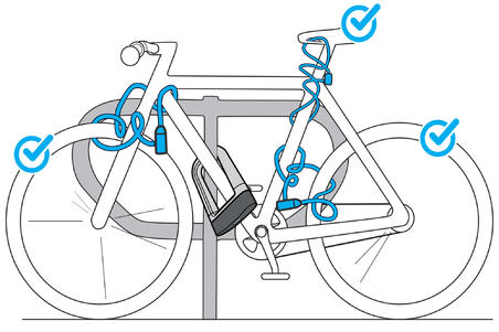 Велозамок з ключем 100 для аксесуарів - Сірий